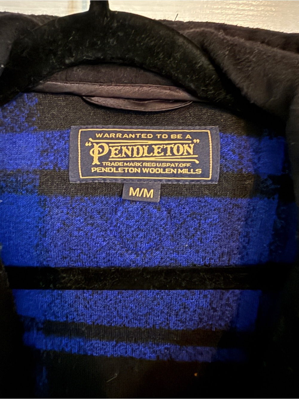 Pendleton Wool-Blend Black & Royal Blue Plaid Hooded Zip Cape - Picture 3 of 9